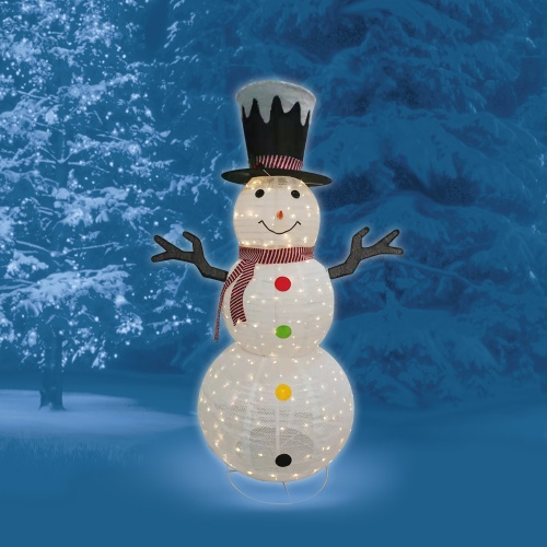 6 ft 200 lt White/Iridescent Glitter Snowman | Brite Star